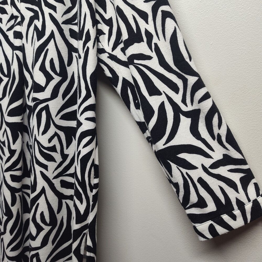 Lildy Tunic Dress Women Size L/XL White Black 3/5 Sleeve Knit Long Sleeve Casual - Picture 3 of 6